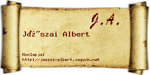 Jászai Albert névjegykártya