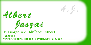 albert jaszai business card